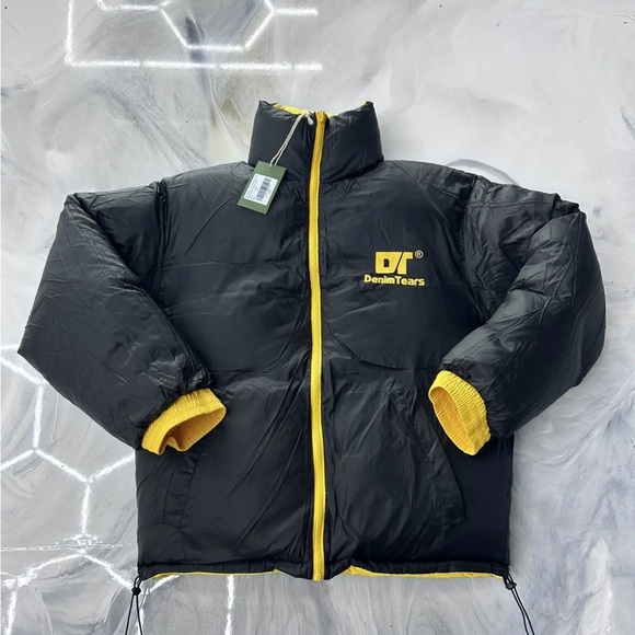 Denim Tears Reversible Black and Yellow  Puffer Jacket - Picture 2 of 4